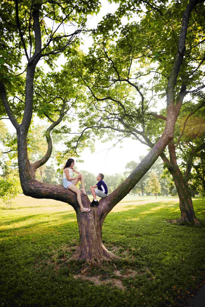 Alanna Maria, with her son, at Tower Grove Park